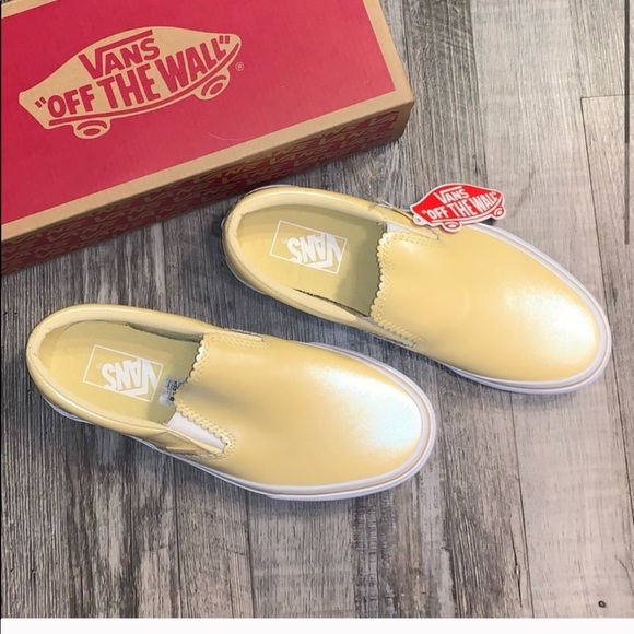 Vans gold pearl suede slip on shoes - Picture 2 of 6